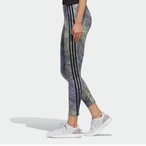 Adidas Highrise Splatter Print 3 Strip Climate Leggings